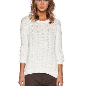 Vince Mercerized Texture Knit Sweater Cream Size Large